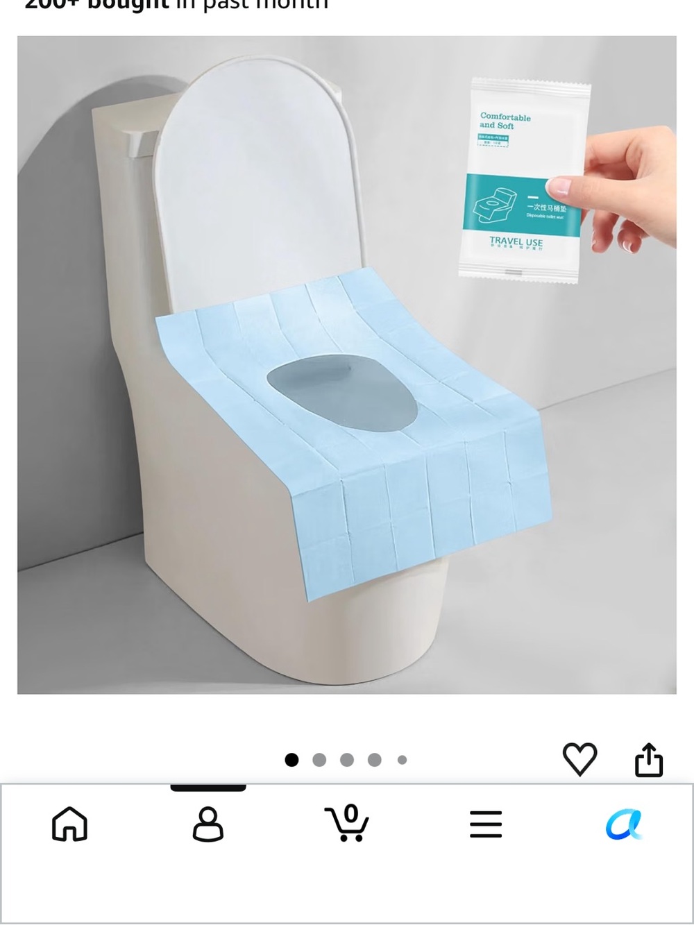 Disposable Travel Toilet Seat Cover - Light Blue